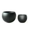 2er Set Blumenkübel Aus Polystone - Matt Schwarz - Estera