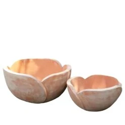 2er Set Blumenschalen - Terrakotta - Tulpenform - Cornelle