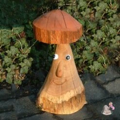 2er Set Dekofiguren - Einzigartige Pilzskulpturen Aus Holz - Pilze -Pflanz Traum Verkaufsgeschäft 2er set dekofiguren einzigartige pilzskulpturen aus holz pilze4