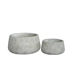 2er Set Pflanzschalen - Modern - Winterfest - Steinoptik - Percine