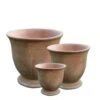 3er Set Pflanzgefäße Mit Sockel - Terrakotta - Rund - Adila -Pflanz Traum Verkaufsgeschäft 3er set pflanzgefaesse mit sockel terrakotta rund adila