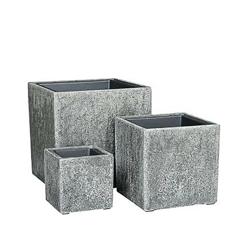 3er Set Pflanzkübel Aus Kunststoff In Steinoptik - Polcenigo 4 3er Set Pflanzkübel Aus Kunststoff In Steinoptik - Polcenigo – Bild 2