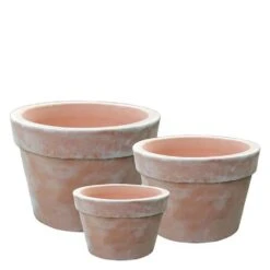 3er Set Pflanztöpfe - Terrakotta - Rund - Azana