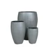 3er Set Pflanzvasen Für Draußen - Polystone Grau - Lovere