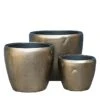 3er Set Runde Pflanzkübel - Indoor - Bronze - Mit Einsatz - Tesfay