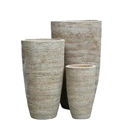 3er Set XXL Pflanzgefäße - Rund - Terrakotta - Outdoor - Lerato