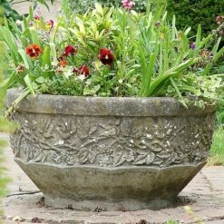 Antik Pflanzkübel Groß XXL Rund - Ragons Manor