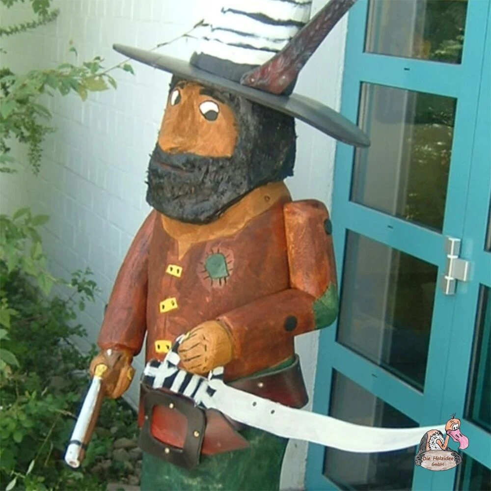 Bemalte Räuber Dekofigur Aus Eichen- Und Robinienholz - Räuber Hotzenplotz 4 Bemalte Räuber Dekofigur Aus Eichen- Und Robinienholz - Räuber Hotzenplotz – Bild 2