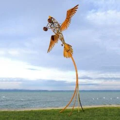 Besondere Flugzeug Gartenplastik Groß Aus Metall Mit Vogelflügeln - Vogelflugzeug -Pflanz Traum Verkaufsgeschäft besondere flugzeug gartenplastik gross aus metall mit vogelfluegeln vogelflugzeug6