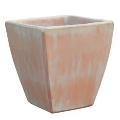 Blumenkübel Eckig - Steinzeug Frostsicher - Terrakotta Modern - Klythia Terra Hell