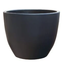 Blumenkübel Rund - Steinzeug Frostsicher - Anthrazit - Zeitlos - Genus Niger