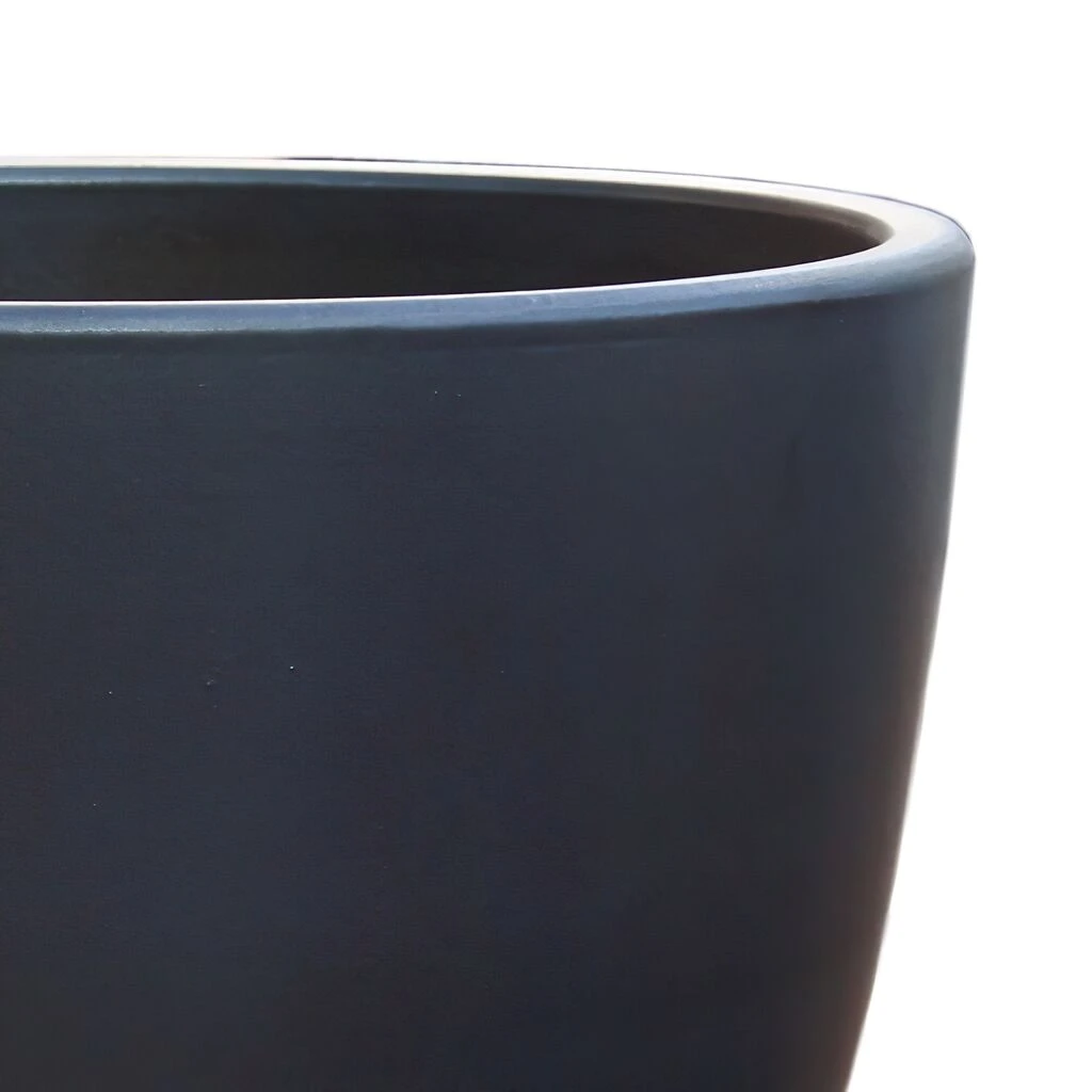 Blumenkübel Rund - Steinzeug Frostsicher - Anthrazit - Zeitlos - Genus Niger 4 Blumenkübel Rund - Steinzeug Frostsicher - Anthrazit - Zeitlos - Genus Niger – Bild 2