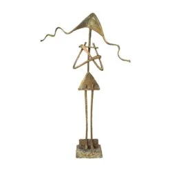 Bronzestatue Abstrakt Mit Verschränkten Händen - Figurine II