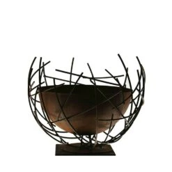 Deko Schale Mit Drahthalbkugel Aus Rost Metall - Testa Krato