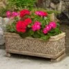 Dekorativer Steinguss Pflanztrog Mit Floraler Verzierung - Evando -Pflanz Traum Verkaufsgeschäft dekorativer steinguss pflanztrog mit floraler verzierung evando