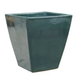 Design Blumentopf Für Draußen - Eckig - Steinzeug Frostfest - Grün - Klythia Verde