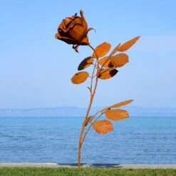 Detaillgetreue Rose Im XXL Design Aus Metall - Rosana -Pflanz Traum Verkaufsgeschäft detaillgetreue rose im xxl design aus metall rosana3