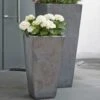 Eckige Gartenvase Aus Keramik - Modern - Anthrazit - Restano 1 Eckige Gartenvase Aus Keramik - Modern - Anthrazit - Restano -Pflanz Traum Verkaufsgeschäft eckige gartenvase aus keramik modern anthrazit restano