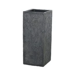 Eckige Pflanzvase Aus Polystone Mit Einsatz - Grau - Outdoor - Neema