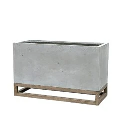 Eckiger Pflanzkasten Für Draußen - Modern - Glasfaser-Beton - Giove