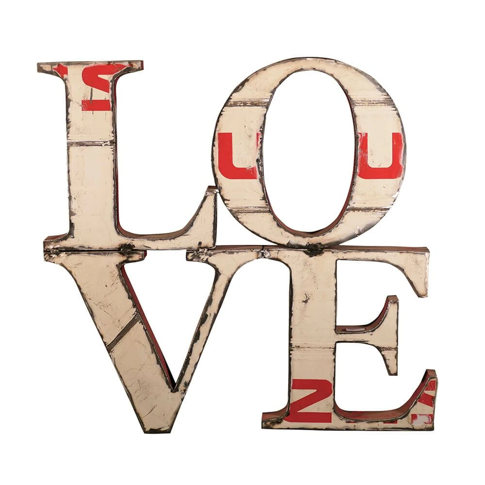 Einzigartiges Wandrelief Im Pop Art Stil Aus Ölfässern - Love 3 Einzigartiges Wandrelief Im Pop Art Stil Aus Ölfässern - Love