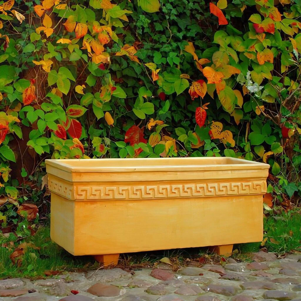 Eleganter Pflanztrog Aus Steinguss Mit Griechischem Muster - Medea 4 Eleganter Pflanztrog Aus Steinguss Mit Griechischem Muster - Medea – Bild 2