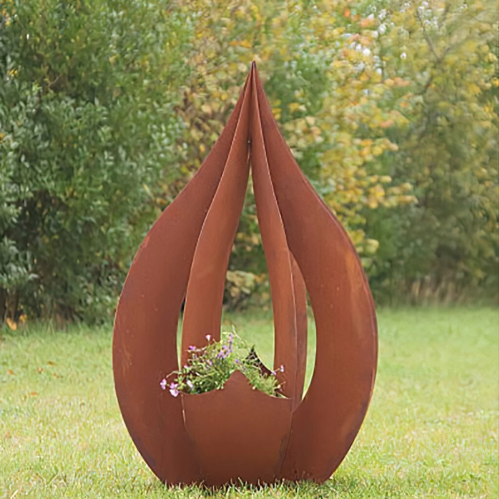 Elegantes Eisen Pflanzgefäß In Tropfenform - Regentropfen 3 Elegantes Eisen Pflanzgefäß In Tropfenform - Regentropfen