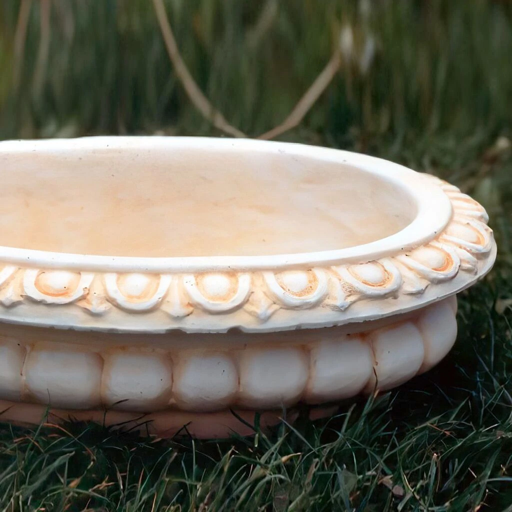 Flache Pflanzschale Aus Steinguss Für Den Garten - Despina 4 Flache Pflanzschale Aus Steinguss Für Den Garten - Despina – Bild 2