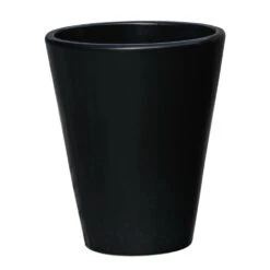 Garten Blumentopf Aus Steinzeug - Frostfest - Rund - Schwarz - Amphiro Noir