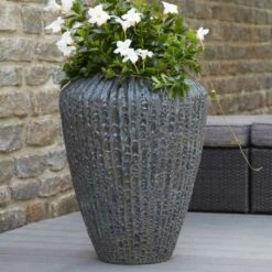 Garten Pflanzgefäß - Antik-Optik - Schwarz - Erwaen