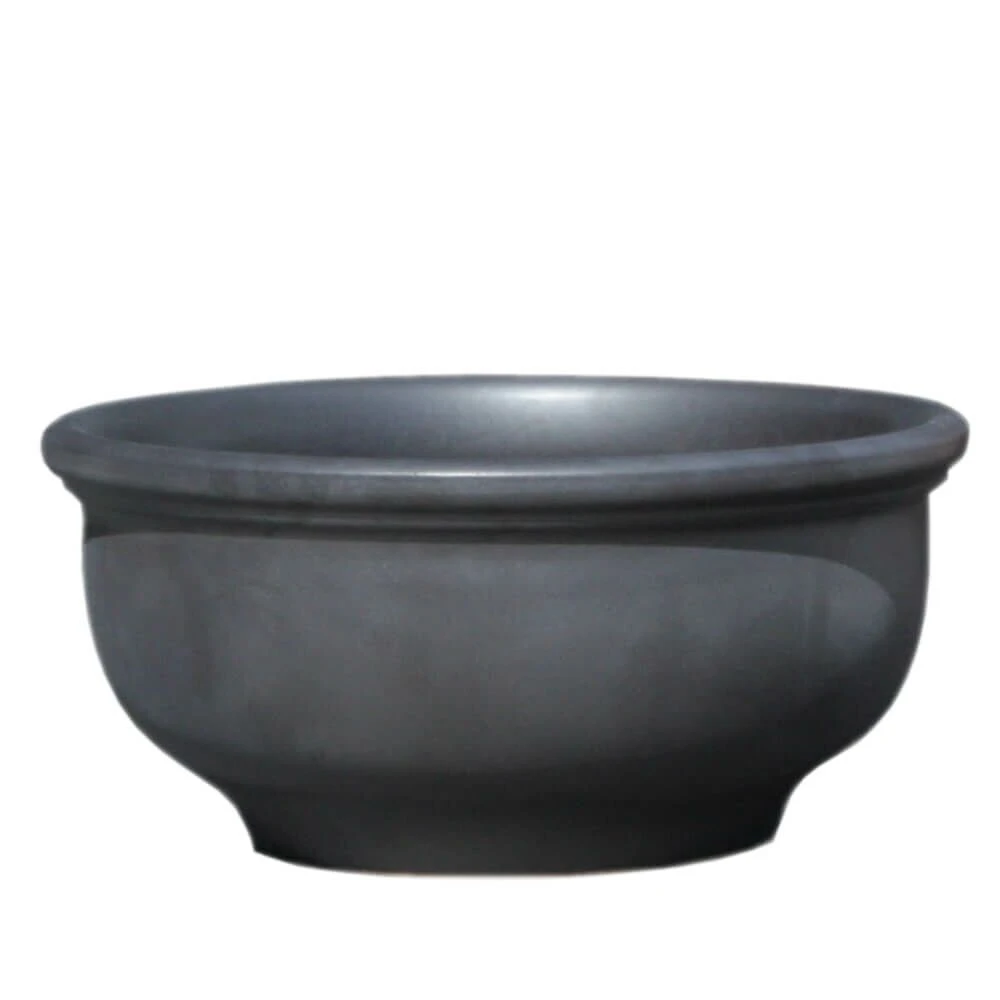 Garten Pflanzschale Aus Steinzeug - Rund - Frostsicher - Anthrazit - Pleione Niger 3 Garten Pflanzschale Aus Steinzeug - Rund - Frostsicher - Anthrazit - Pleione Niger