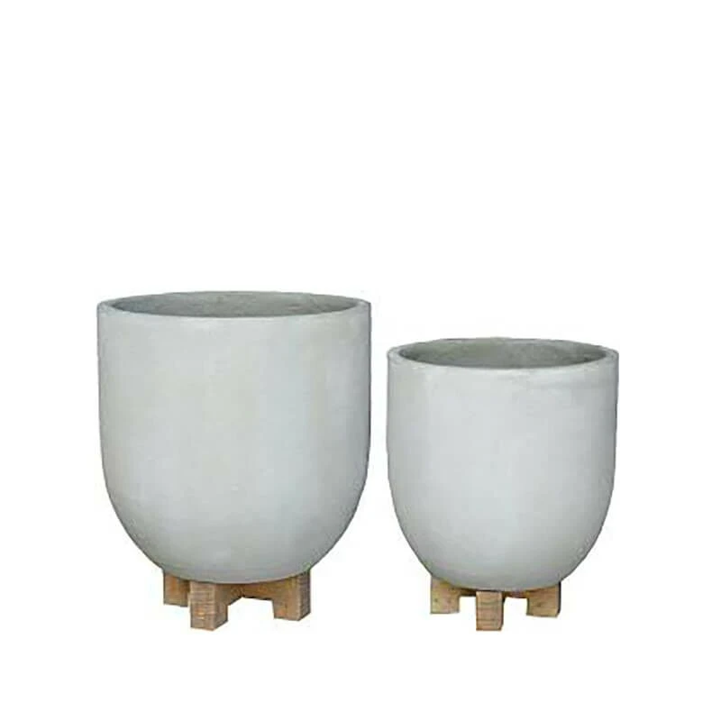 Garten Pflanztopf 2er Set Aus Glasfaser-Beton - Modern - Volsci 4 Garten Pflanztopf 2er Set Aus Glasfaser-Beton - Modern - Volsci – Bild 2