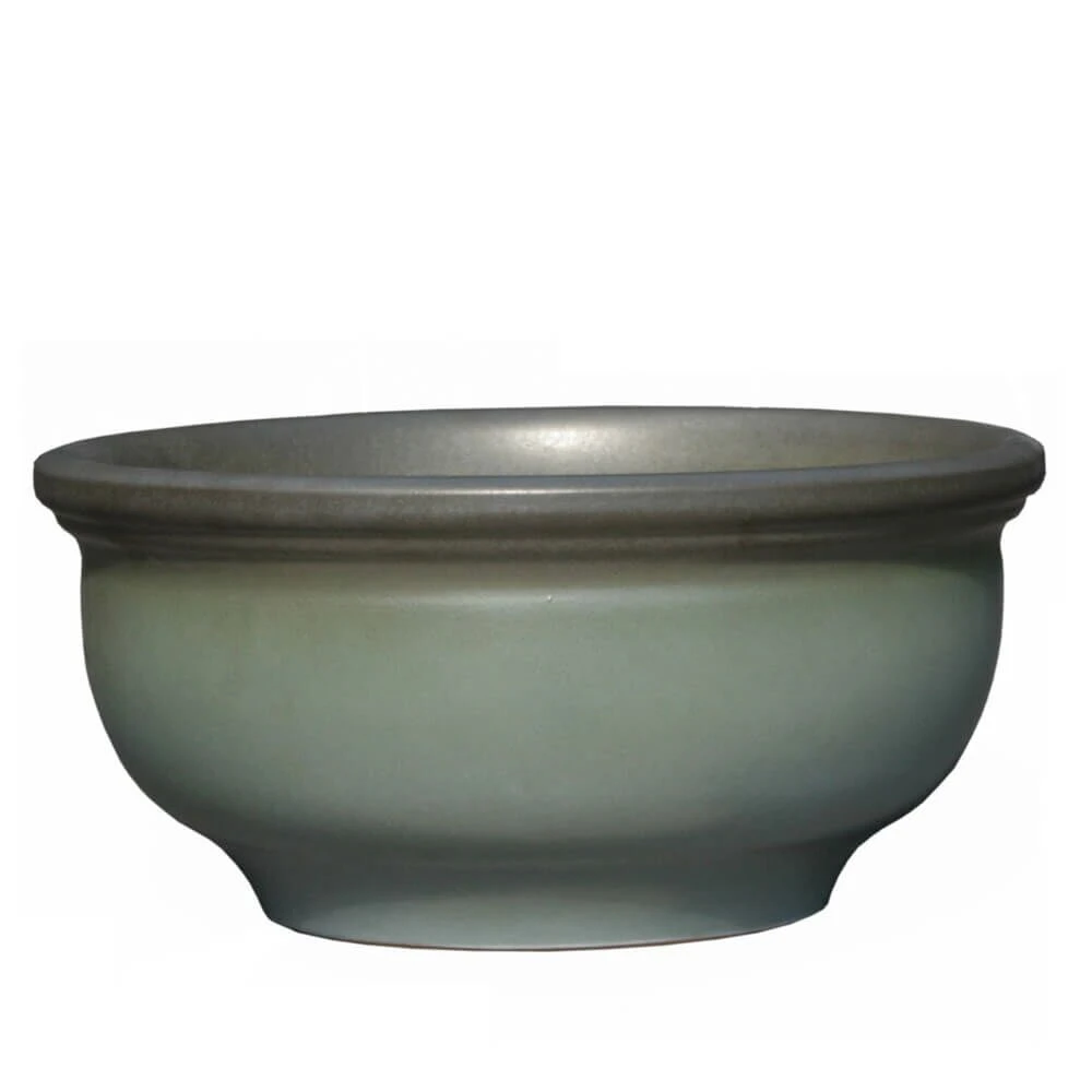 Garten Pflanztrog Aus Steinzeug - Grün - Winterfest - Rund - Pleione Tropu 3 Garten Pflanztrog Aus Steinzeug - Grün - Winterfest - Rund - Pleione Tropu