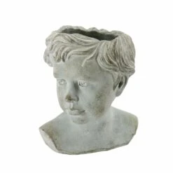 Grauer Pflanztopf Aus Zement - Junge Büste - Tamoran