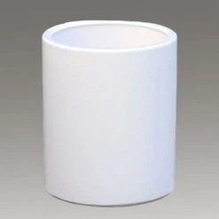 Großer Weißer Blumenkübel Aus Steinzeug - Winterfest - Rund - Paratus Blanc