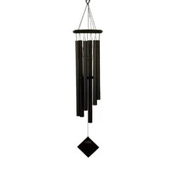 Großes Garten Windspiel In Schwarz In Satinoptik - Chimes Of Pluto Black