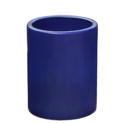 Großes Rundes Pflanzgefäß Aus Steinzeug - Winterfest - Blau - Paratus Azur