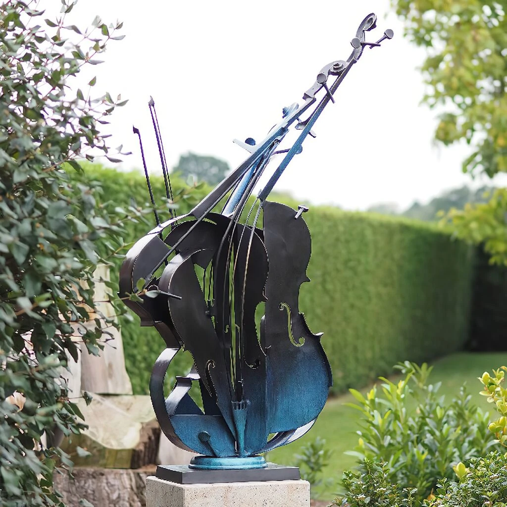 Großes Streichinstrument Aus Bronze - Kontrabass 3 Großes Streichinstrument Aus Bronze - Kontrabass