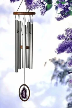 Pflanz Traum Verkaufsgeschäft -Pflanz Traum Verkaufsgeschäft klangspiel aus holz und metall mit lila applikation agate chime lila2