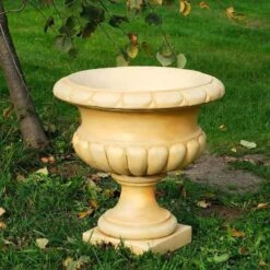 Klassische Gartenamphore Aus Wetterfestem Steinguss - Rund - Kyros