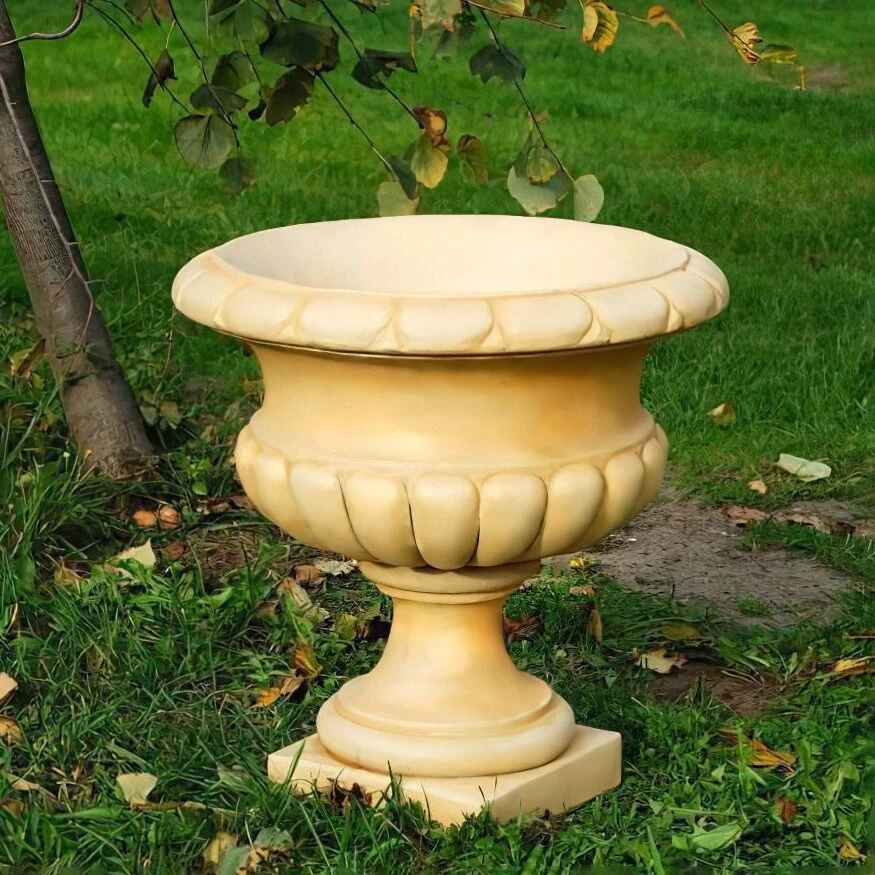 Klassische Gartenamphore Aus Wetterfestem Steinguss - Rund - Kyros 3 Klassische Gartenamphore Aus Wetterfestem Steinguss - Rund - Kyros