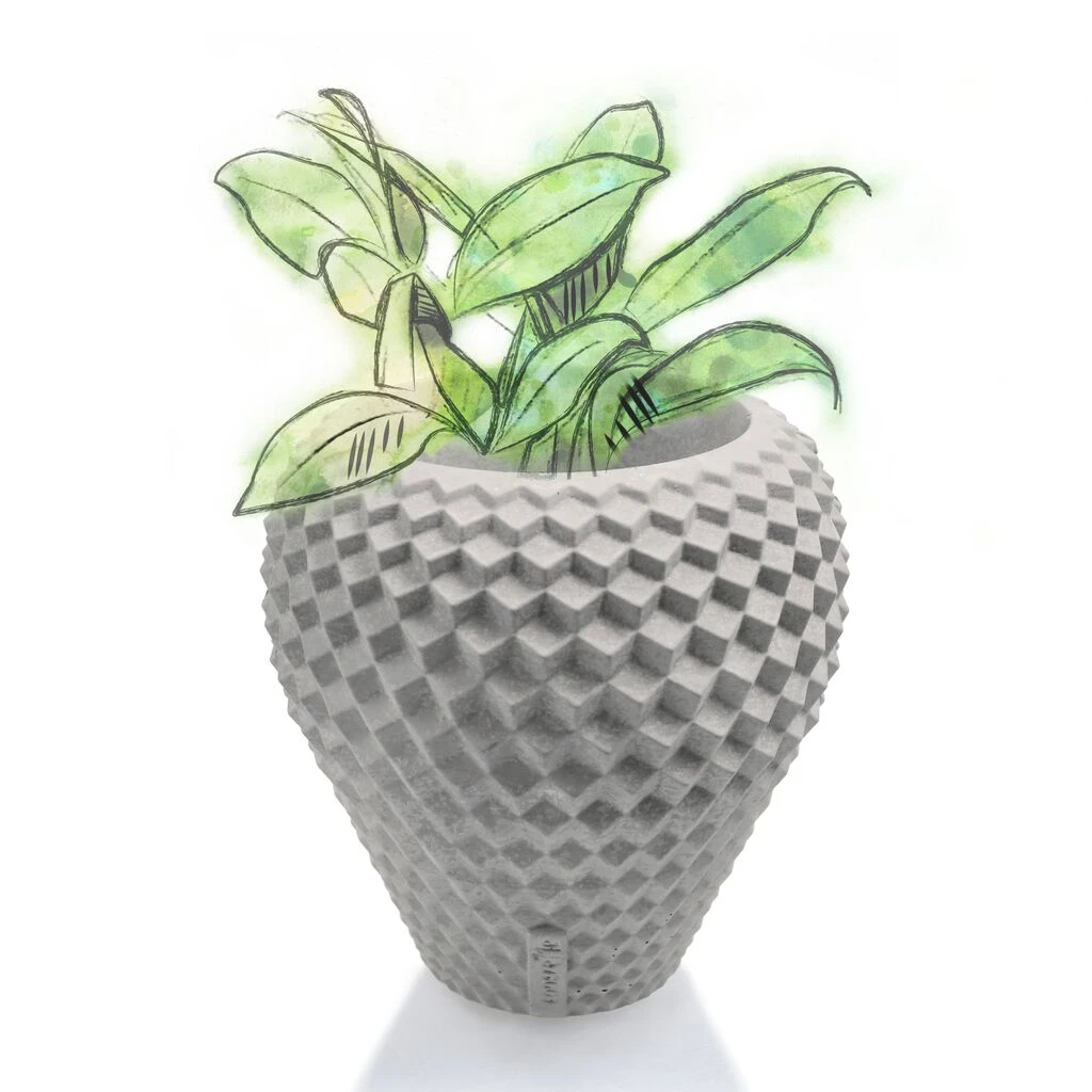 Klassischer Blumentopf Mit Modernem Muster Aus Beton - Mirono 5 Klassischer Blumentopf Mit Modernem Muster Aus Beton - Mirono – Bild 3