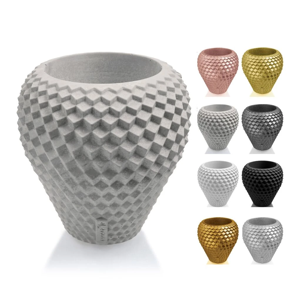 Klassischer Blumentopf Mit Modernem Muster Aus Beton - Mirono 6 Klassischer Blumentopf Mit Modernem Muster Aus Beton - Mirono – Bild 4