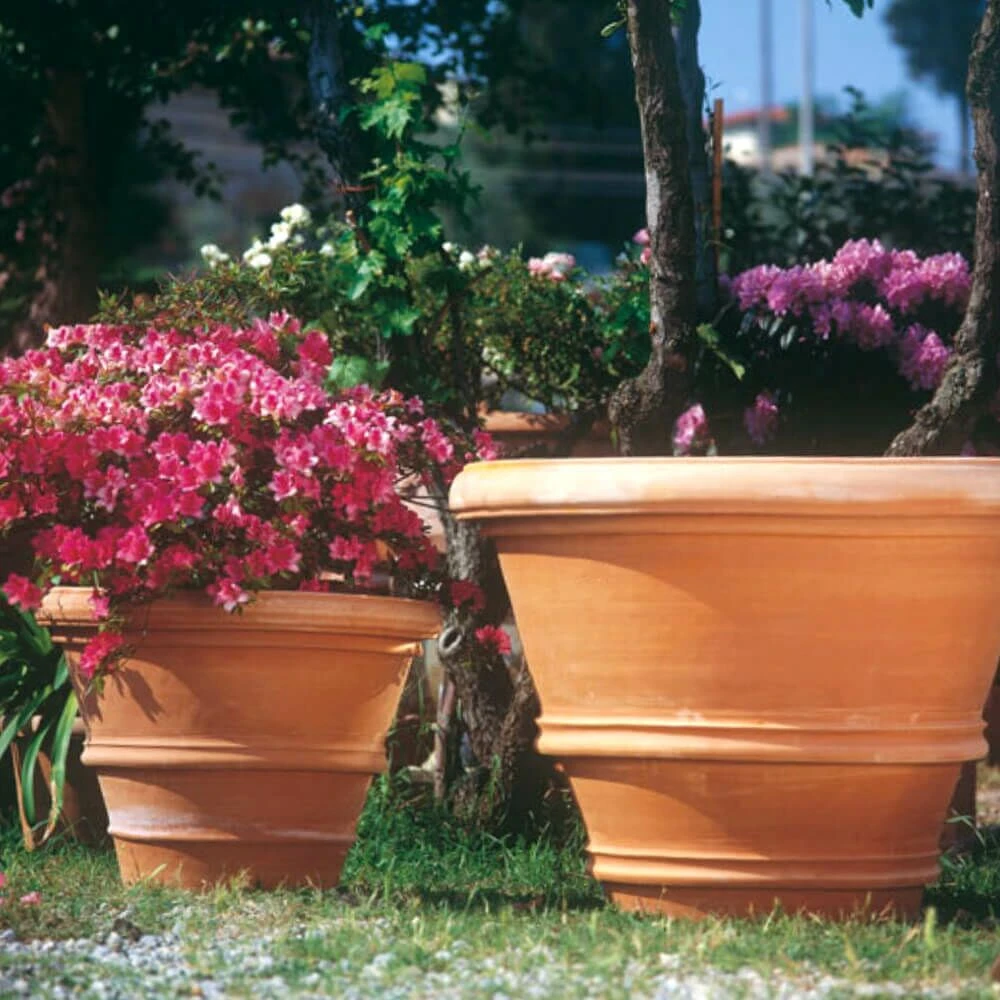 Klassischer Terrakotta Pflanzkübel - Rund - Agostino 4 Klassischer Terrakotta Pflanzkübel - Rund - Agostino – Bild 2