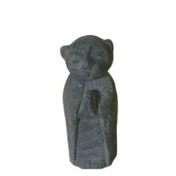 Kleine Deko Steinguss Katzenfigur Als Mönch - Harjono