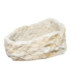 Kleine Rundliche Steinguss Pflanzschale Mit Steiniger Optik - Aralia