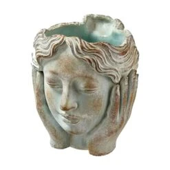 Kopf In Den Händen Haltend - Besonderer Pflanztopf Für Draußen - Miana