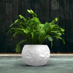 Kugelförmiger Beton Übertopf Für Pflanzen - Modern - Kahlo