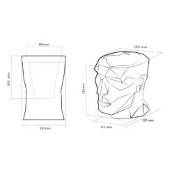 Mann Kopf Blumentopf Aus Beton - Modern - Apollo Design - Moholy -Pflanz Traum Verkaufsgeschäft mann kopf blumentopf aus beton modern apollo design moholy6