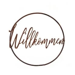 Metall Kreis Für Tor & Tür - Rost Optik - Willkommen